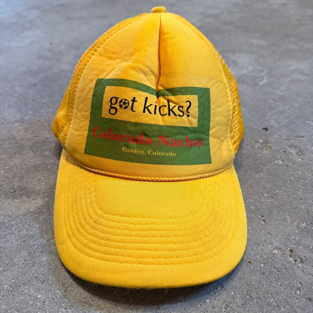Otto Trucker Hat Men OSFM Yellow Got Kicks Colorado Nachos Snapback Vintage